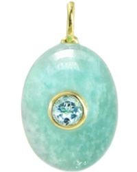 KAMARIA - Amazonite Gemstone Pendant With Topaz - Lyst