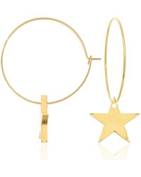 C.J.M - Solid Star Hoops - Lyst