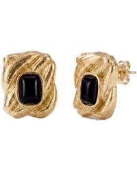 Elk & Bloom - Chunky 14K Molten Wave Stud Earrings - Lyst