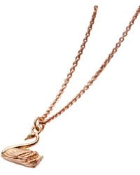 Posh Totty Designs - Plated Soulmate Swan Charm Necklace - Lyst