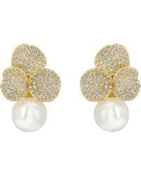 LÁTELITA London - Iris Flower And Pearl Dangle Earrings - Lyst