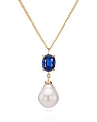 Augustine Jewels - Kyanite And Baroque Pearl Drop Necklace - Lyst
