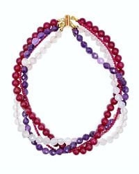 Farra - Gemstone Multi-Layers Chunky Necklace - Lyst