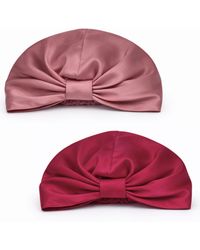 Hi Silk - Set Of Two Double-Layer Silk Bonnets - Lyst