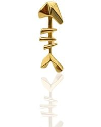 Frenvyrn - Mars 18K Vermeil Fish Bone Drop Stud Earring Single - Lyst
