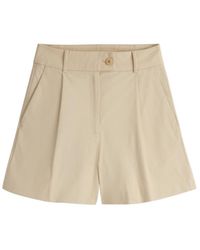Victoria Paulsen - Neutrals Christina High Rise Pleated Wide Short - Lyst