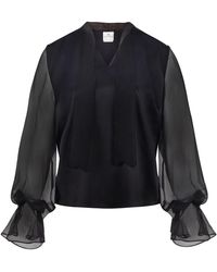 Gunda Hafner Ltd - Silk Blouse With Sheer Sleeves - Lyst