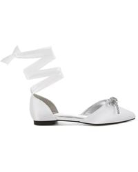 Rag & Co - Simina Rhinestone Detail Bow Flat Sandals - Lyst