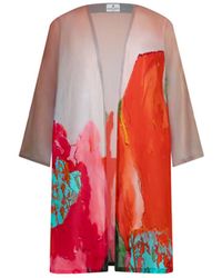 DHARA SHETH DUBAI - Coral Mirage Floral Short Kimono - Lyst