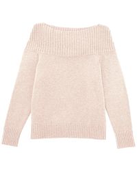 Loop Cashmere - Cashmere Boat Neck Sweater In Ballet Pink - Lyst