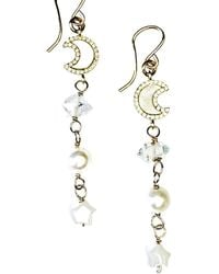 Lexi Jewelry - Moon & Star Dangly Earrings - Lyst