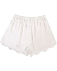 Soft Strokes Silk - Pure Silk Pearl Scallop Edged Shorts - Lyst