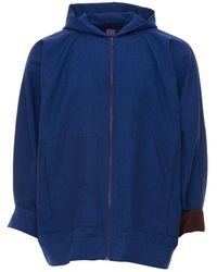 MOE - Zip Hooded Jacket With Burgundy Cuff - Lyst