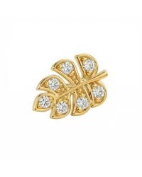 Melt'm Jewelry - Monstera Leaf Cz Flat Back Earrings Solid - Lyst