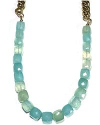 Rachel Nathan - Aqua Chalcedony Faceted Cube Necklace - Lyst