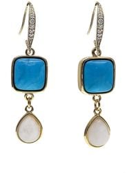 Farra - With Teardrop Moonstone Dangle Comfortable Earrings - Lyst
