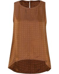 Silk and Bears - Ophelia Bronze Draped Silk Shell Top - Lyst