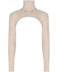 No'design - Neutrals Long Turtleneck Knit Bolero - Lyst