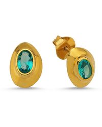 LINYA JEWELLERY - Ella Stone Stud Earrings - Lyst