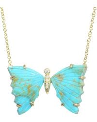 KAMARIA - Natural Butterfly Necklace With Prongs - Lyst