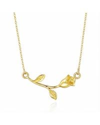 Unaloe - Romantic Rose Stem Necklace Vermeil – Elegant Floral Pendant For - Lyst