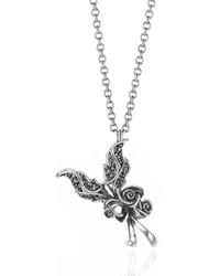 Unaloe - Sterling Rose & Leaf Necklace For – Handmade Floral Statement Jewelry - Lyst