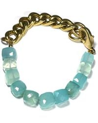 Rachel Nathan - Remix: Aqua Chalcedony Cubes Bracelet - Lyst
