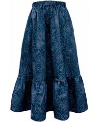 Frock Tales - Boho Gathered Midi Skirt With Pockets - Lyst