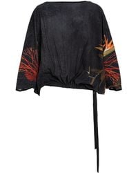 ARTISTA - Pleated Tie-Belt Blouse - Lyst