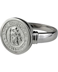 Von Treskow - Round St Christopher Ring - Lyst