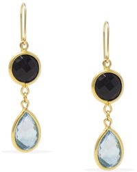 Vintouch Italy - Amalfi Onyx & Blue Topaz Earrings - Lyst
