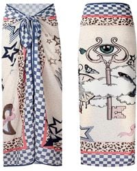 LOVEIST STORE - Chiave Eye Printed Sarong Cover Up Pareo - Lyst