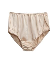 Soft Strokes Silk - Neutrals Set Of Two Pure Mulberry Silk French Cut Panties High Waist - Lyst
