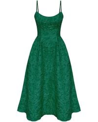 POST MERIDIEM - Dark- Jacquard Fitted Corset Bustier Dress - Lyst