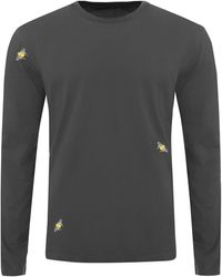 INGMARSON - Bee Embroidered Long Sleeved Top Anthracite - Lyst