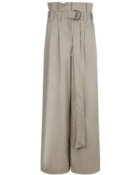 Monosuit - Milano Pants High Waist Palazzo Beige - Lyst