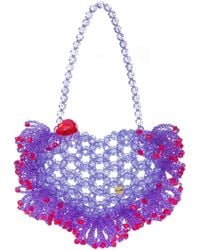 Tillie Beads - Heart Shaped Charmed Strapped Bead Bag - Lyst