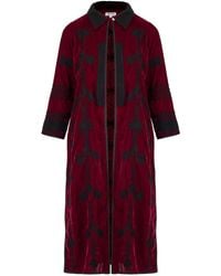Antra Designs - Suki Burgundy Velvet Coat Dress - Lyst