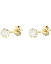 KAMARIA - Round Opal Stud Earrings - Lyst