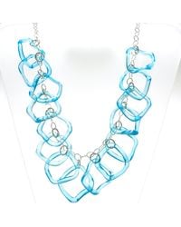 Smart Glass Jewelry - Recycled Gin Bottle Large Ruffle Statement Necklace Sterling - Lyst