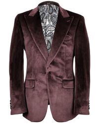 DAVID WEJ - Neutrals Maison Velvet Blazer – Plum - Lyst
