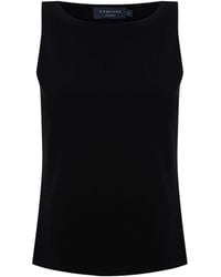 Exquise - Regular Fit Boat Neck Sleeveless Knit Blouse - Lyst