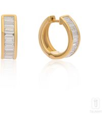 The Jewelz - Neutrals 'City Gleam' 925 Huggies Earrings - Lyst