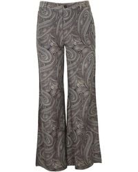 lords of harlech - Pheobe Paisley Badalona Sage Wool Straight-Leg Pant - Lyst