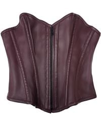 COOL Creative - Burgundy Leather Corset - Lyst