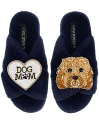 Laines London - Classic Laines Slippers With Enki-Doo The Cockapoo & Dog Mum Mom Brooches - Lyst
