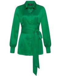 Marianna Déri - Satin Blouse With Tie Belt - Lyst