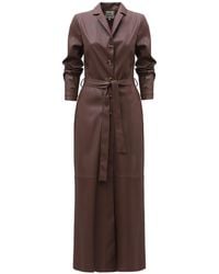 Julia Allert - Long Button-Up Eco-Leather Trench - Lyst