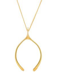 Katie Mullally - Large Sterling Plated Wishbone Necklace - Lyst