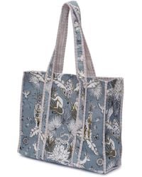 At Last - Cotton Tote Bag In Tropical - Lyst